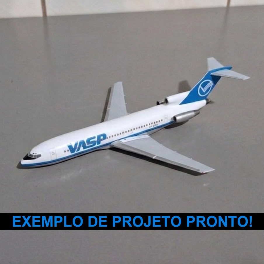 Avião Boeing 727 Miniatura Maquete Para Personalizar Plastimodelismo VASP Presente Decoração