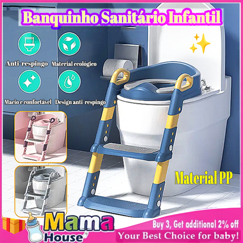 Banquinho para treino de uso banheiro infantil Banquinho para banheiro Corrimãos antiderrapantes Cad
