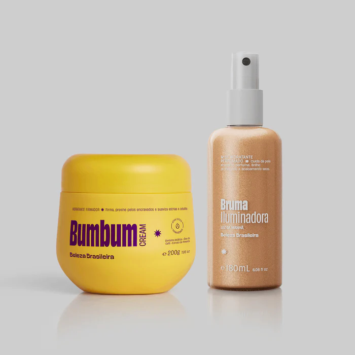 Duo Luz da Manhã Bumbum Cream + Bruma Body Splash Hidratante com Brilho Perolado e Fragrância Floral