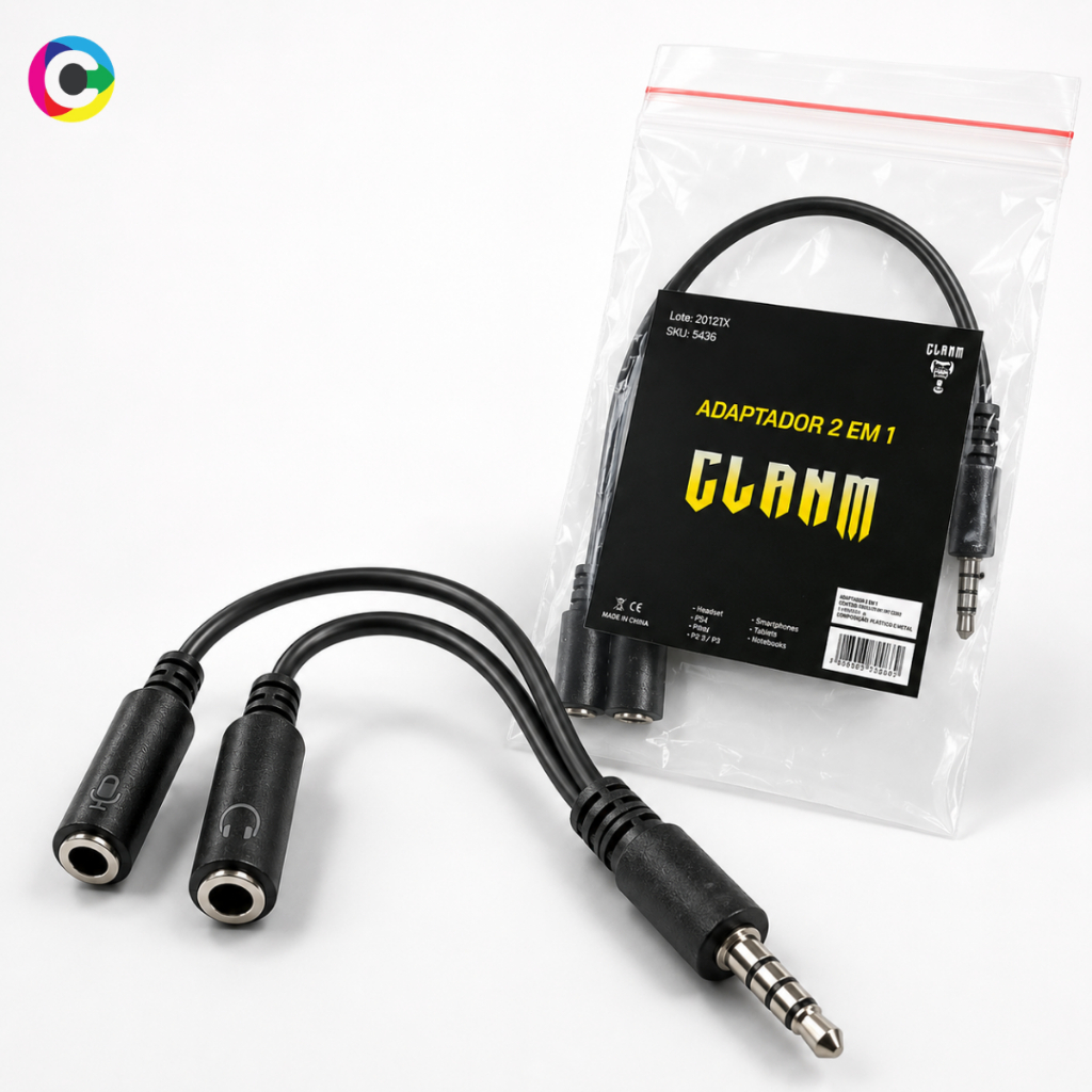 Adaptador Cabo 2 Em 1 Headset Microfone Fone Áudio P2 P3 Conector Splitter Celular PC Notebook Gamer