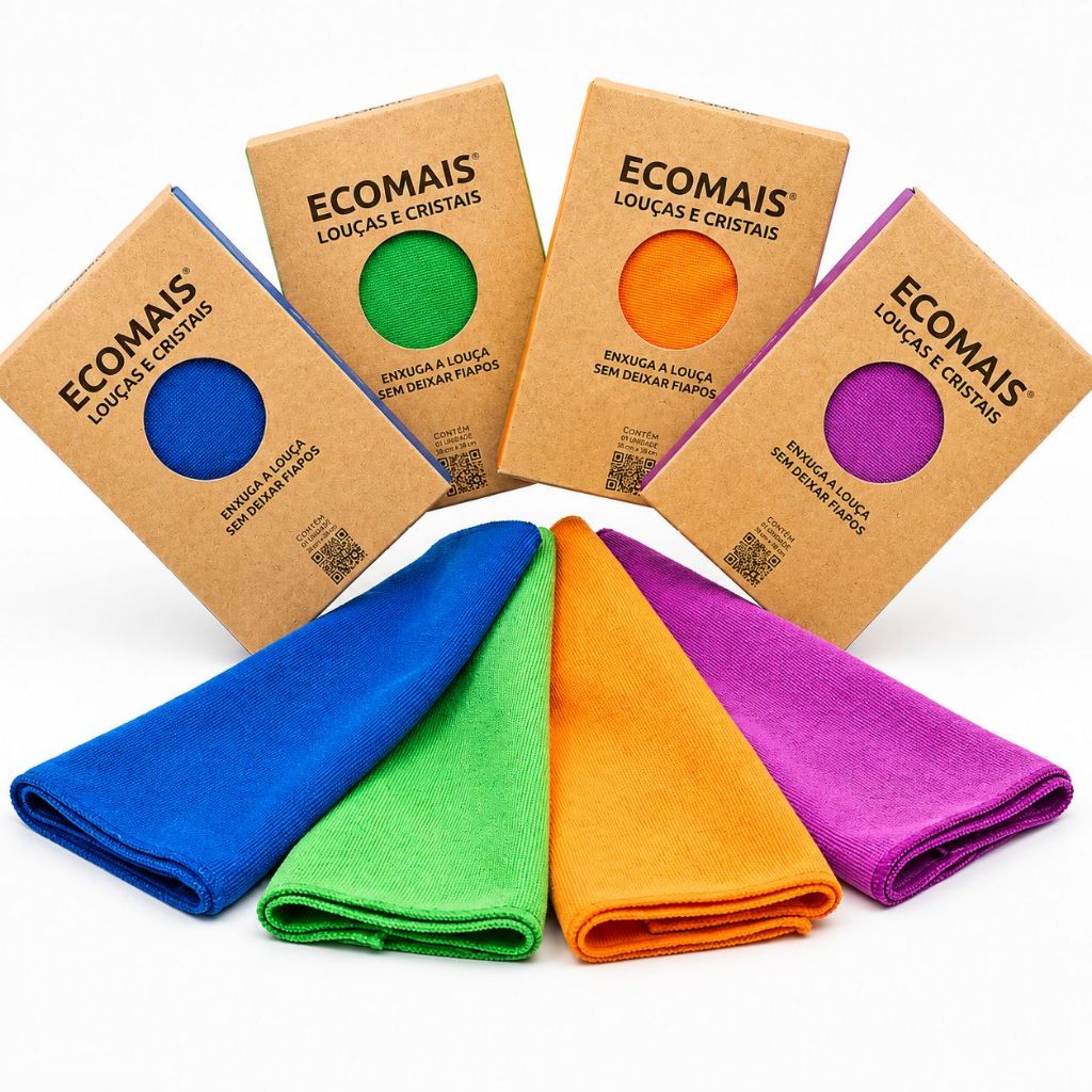 Pano Para Louças e Cristais Ecomais Tamanho 40x60 (CORES SORTIDAS)