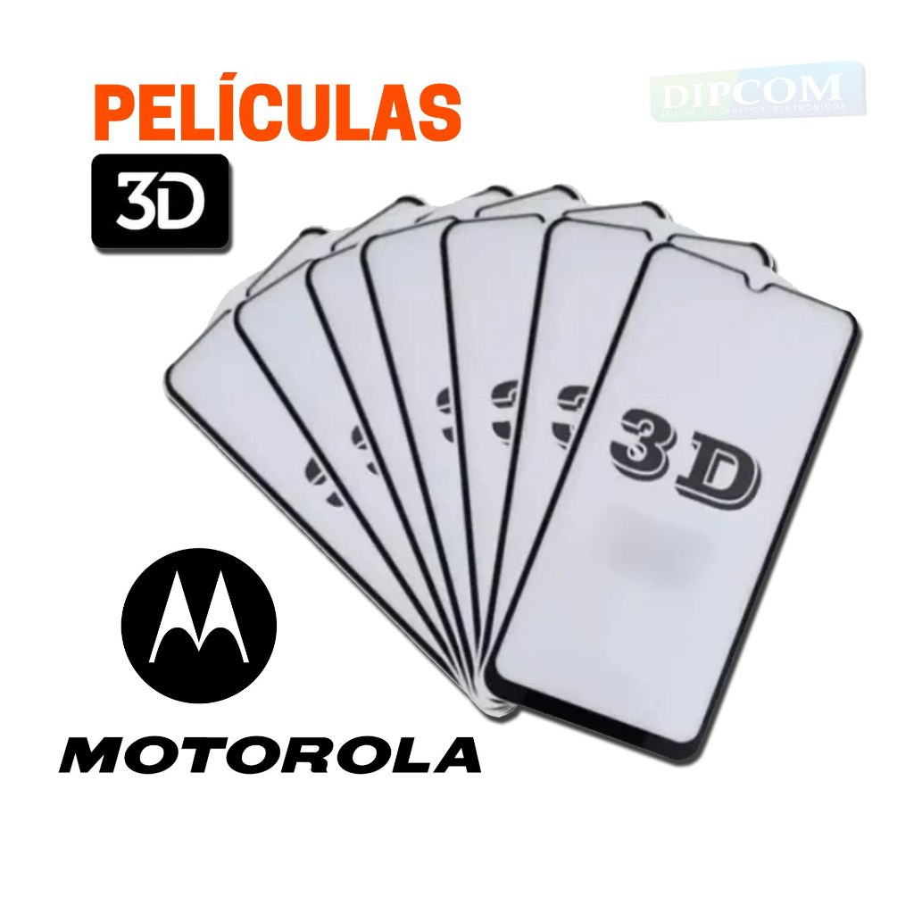Películas de Vidro 3D para Celulares Motorola  Proteção de Tela Frontal para Smartphones [Enricel]