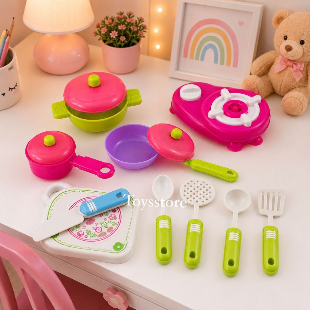Conjunto Utensílios Panelinhas Brinquedo Faz De Conta 10 Peças