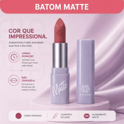 Ana Hickmann Batom Matte Hortência de Longa Duração com Alta Pigmentação e Acabamento Aveludado