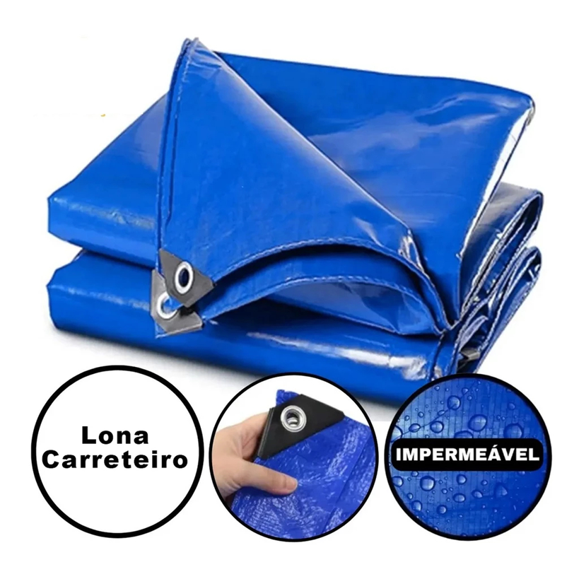 Lona Plastica Carreteiro Reforçada Encerado 2x2 ; 3x2 ; 3x3 ; 4x3  ; 5x3 ; 5x4