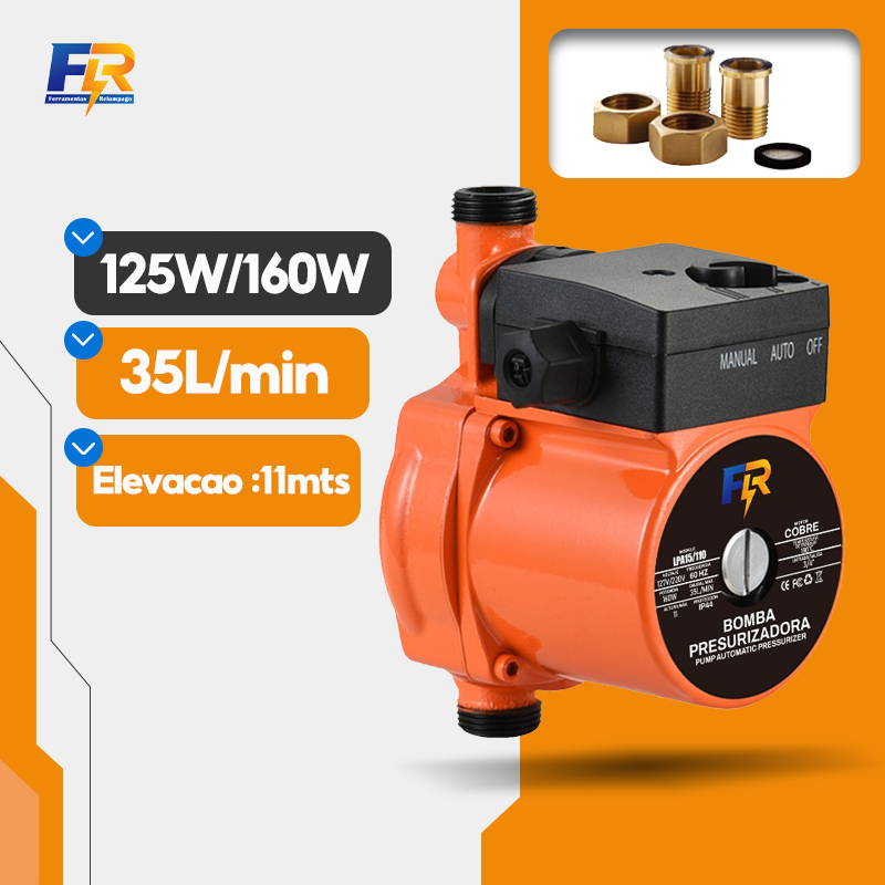 Bomba Pressurizadora Auto Silenciosa 120W/160W | 127V/220V para Água Quente e Fria | Fluxostato Automático