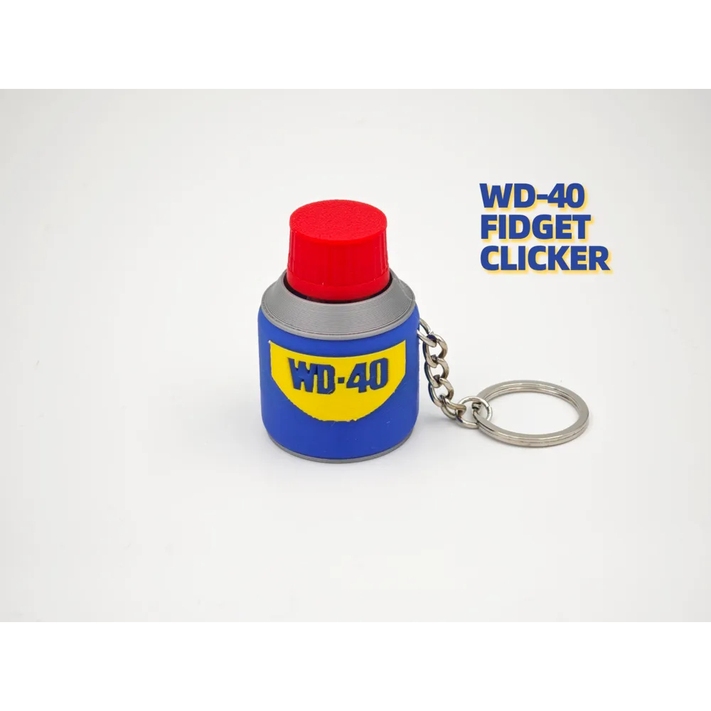 Chaveiro Fidget Clicker Lata de WD-40 – Impressão 3D Premium