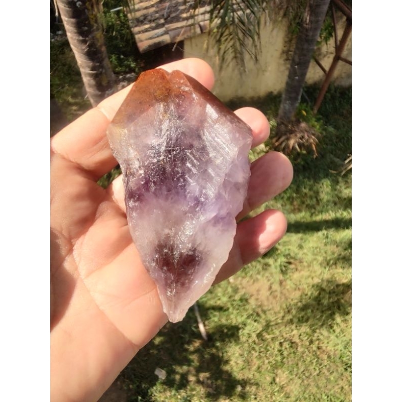 Título Shopee:Auralite 23 Super Seven Red Cap Cacoxenita Rutilo Vermelho Raro Reiki Coleção Luxo