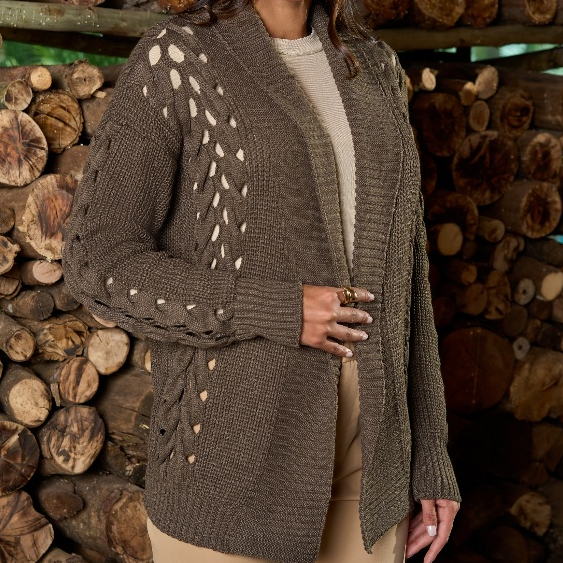 Casaco Feminino Plus Size em Tricô Aberto Sem Botões Casual Elegante - 20331
