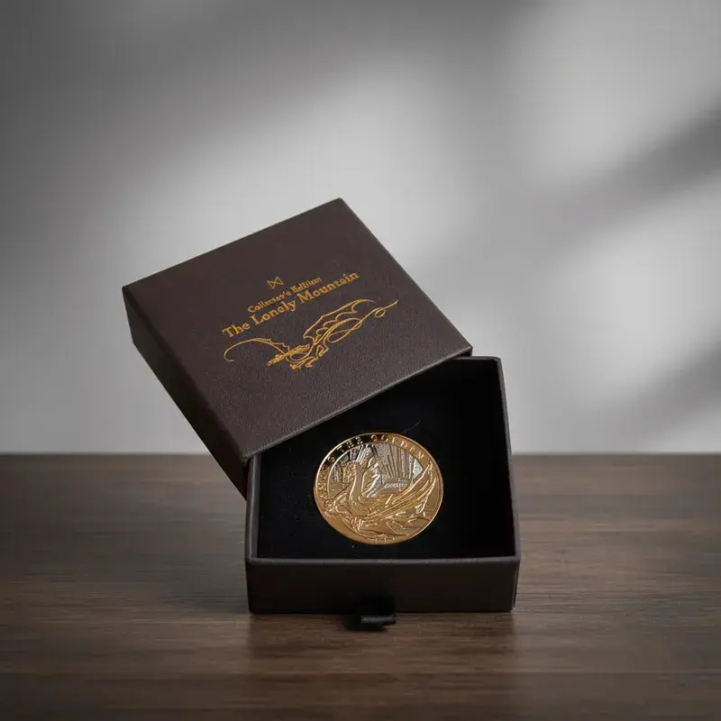 Moeda Medalhão Colecionável — O Hobbit (Lonely Mountain Smaug)