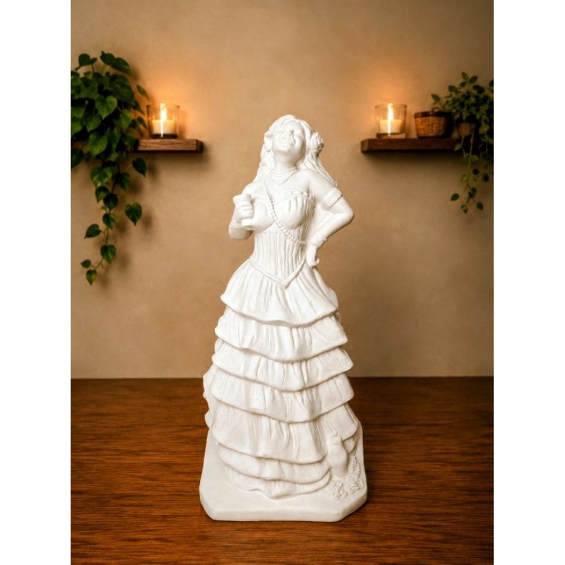 Imagem Pomba Gira 22cm gesso cru Mulambo/Quitéria/Padilha/Cigana/Menina/7Saias Umbanda Candomblé