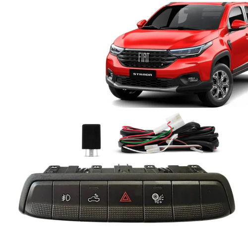 Botão Original Fiat Mopar Do Farol De Milha Fiat Strada Freedom 2 Portas Cp 2026 2027 + Chicote Elétrico
