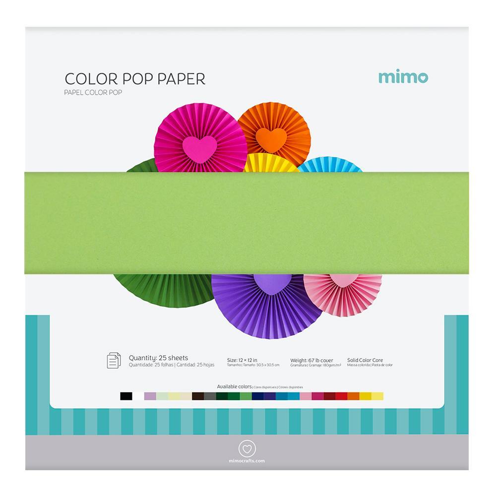 Papel Color Pop Verde Salada Mimo - 30,5 x 30,5 cm - 180 gr - 25 unds