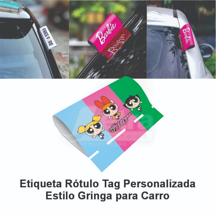 Etiqueta Lavagem Meninas Super Poderosas de Lona Tag Personalizada Estilo Gringa para Carro/Tag Car