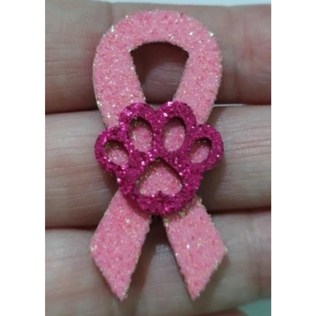 Adesivos Pet Outubro Rosa com Patinha (60 Adesivos)
