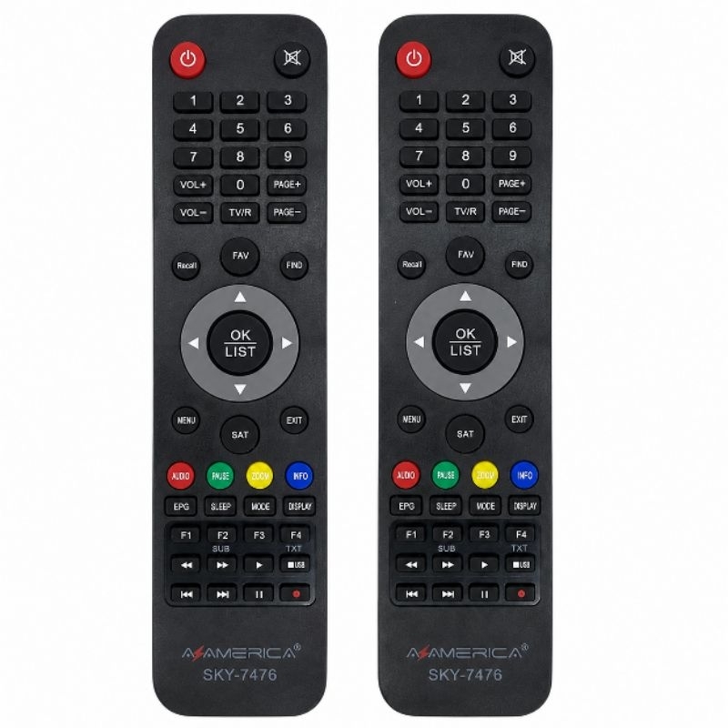 Kit 2 Peças Controle Remoto Universal SKY-7476 LE-7476 S1001 S2005 Champions S926 - Envio Rapido