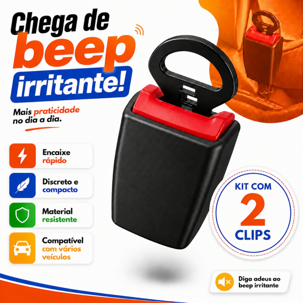Clip Cinto Segurança Anti Beep Lingueta Alarme Sonoro Veicular