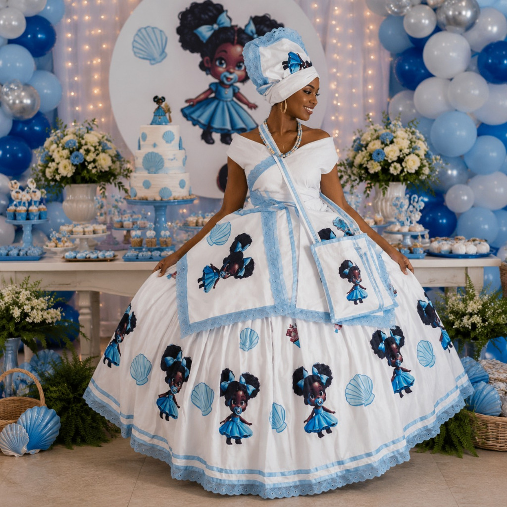 ERÊ AZUL DE YEMANJÁ - SAIA DE ERÊ DE IEMANJA - ROUPA IBEJI PARA  UMBANDA E CANDOMBLÉ