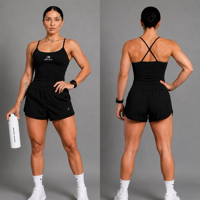 FITNESS Kit 2 Regata Fitness Feminina Alcinha Cruzada Microfibra Lisa Toque Gelado Academia Corrida Esportivo — imagem 2 de 2