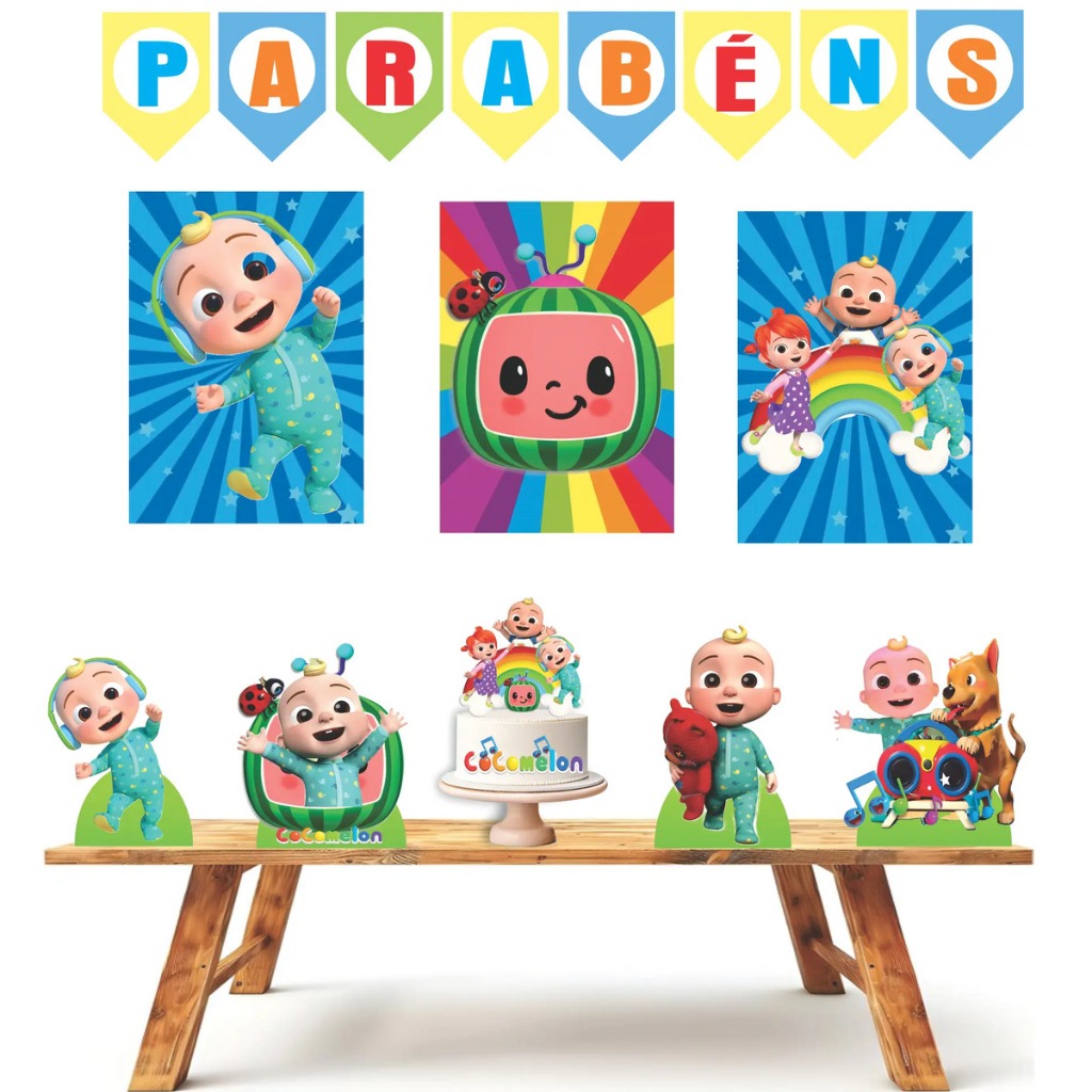 Kit festa em casa personalizado fazemos todos os temas Cocomelon