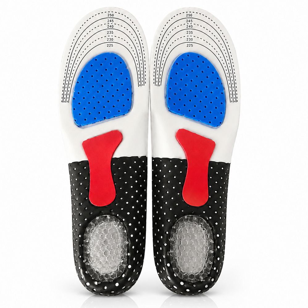 Palmilha Ortopédica Silicone Anti-Impacto Fascite Plantar Esporão Conforto Ajustável para Tênis e Sapatos - Tomóvi