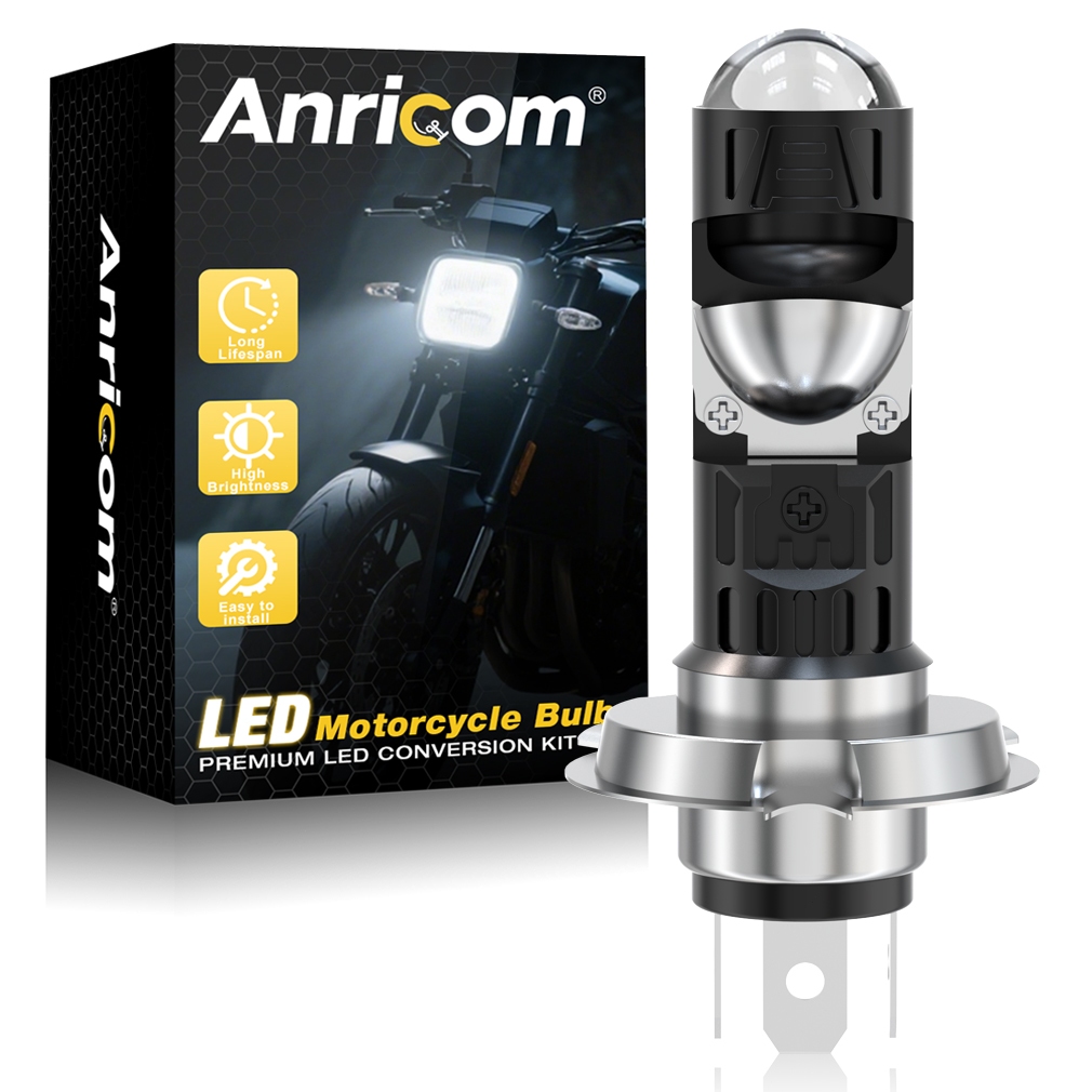 Lâmpada Led H4 Projetor Moto Super Branco Alto E Baixo 6500K Motocicleta Farol Ultra