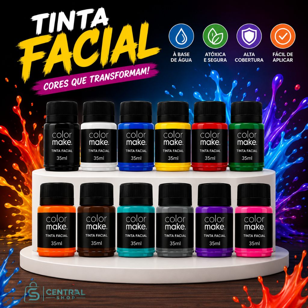 Tinta Facial 35ml Colormake (Todas as Cores) - Maquiagem Artística