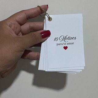 Cartão Mini álbum polaroide 12 Motivos para te Amar Personalizado 10x7cm Papel Fotográfico