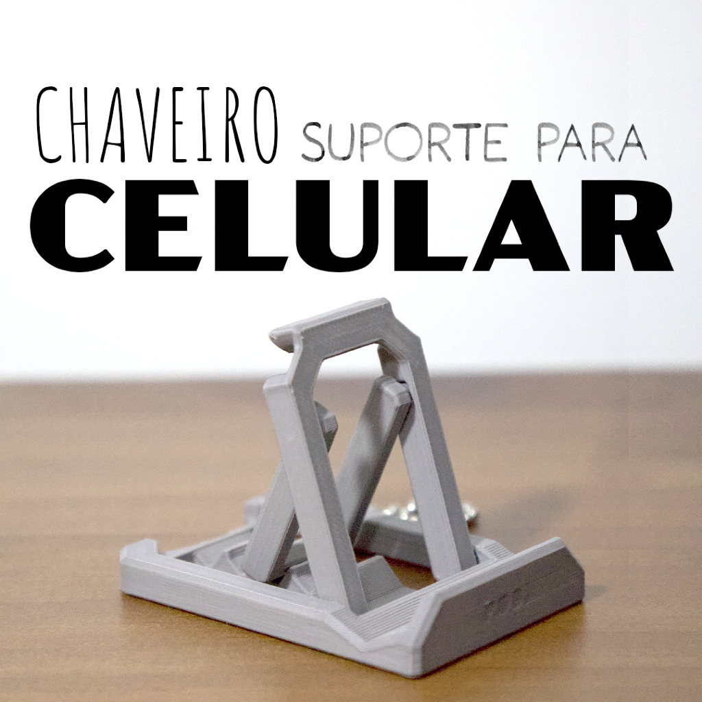Chaveiro Suporte Celular Dobrável Portátil | Mini Suporte Universal