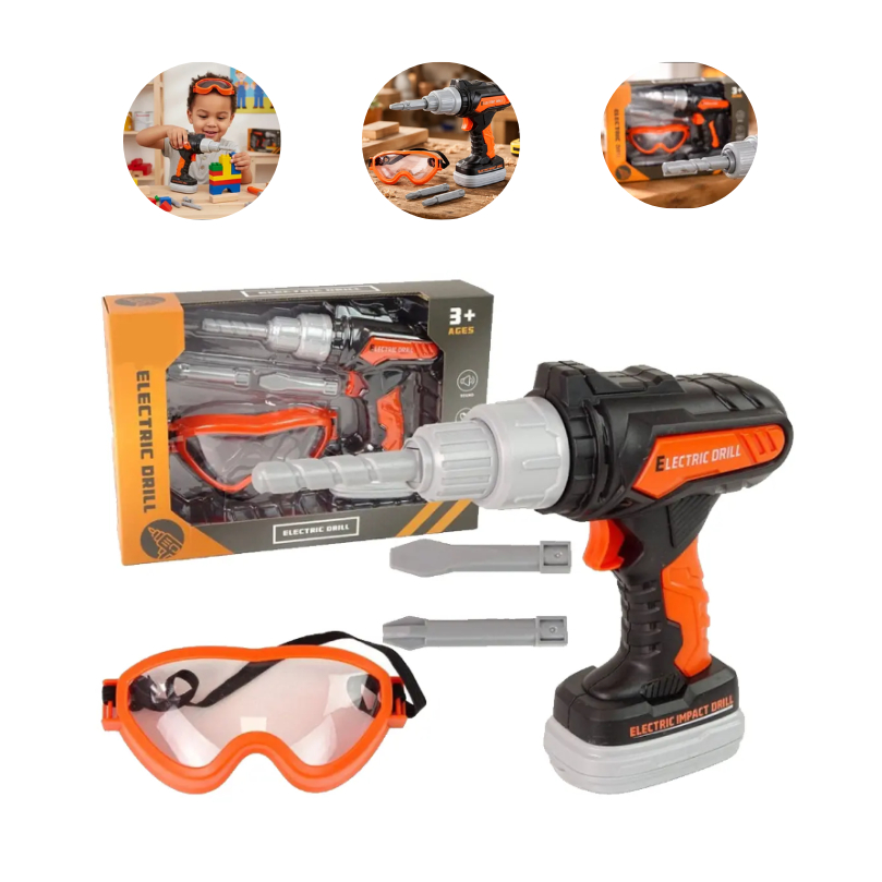 Kit Parafusadeira Furadeira Ferramentas Infantil Didático Brinquedo