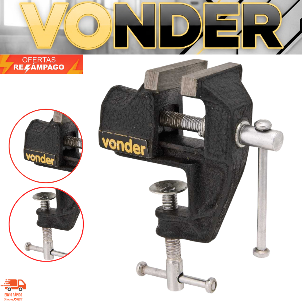 Torno Morsa de Bancada Mesa Tipo Mini 2.3/4" Vonder Em Ferro Fundido