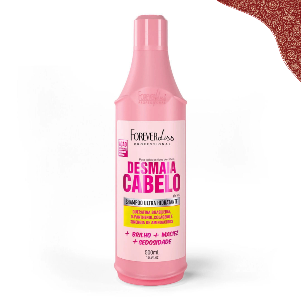 Shampoo Forever Liss Desmaia Cabelo 500ml Ultra Hidratante Profissional