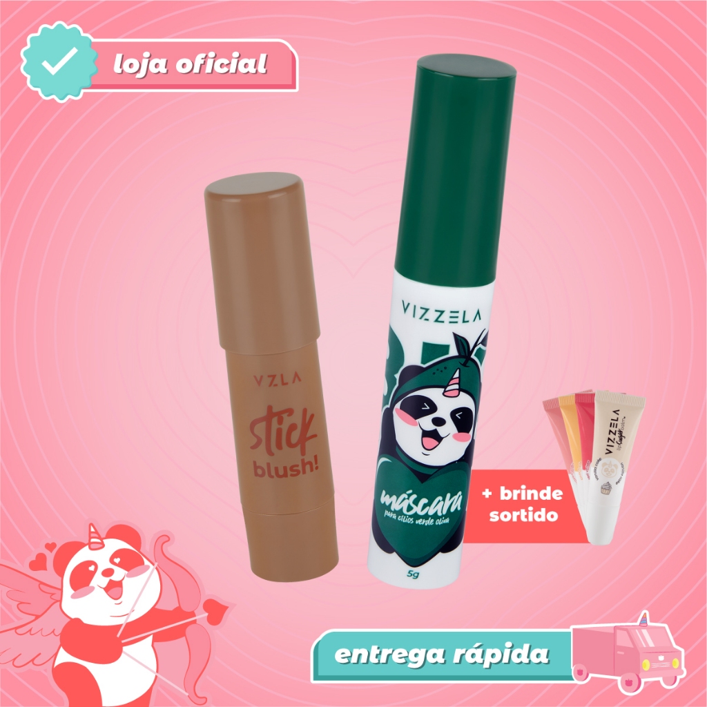 Kit Máscara Para Cílios Olive Green + Blush Stick Cinnamon + BRINDE Original Veg