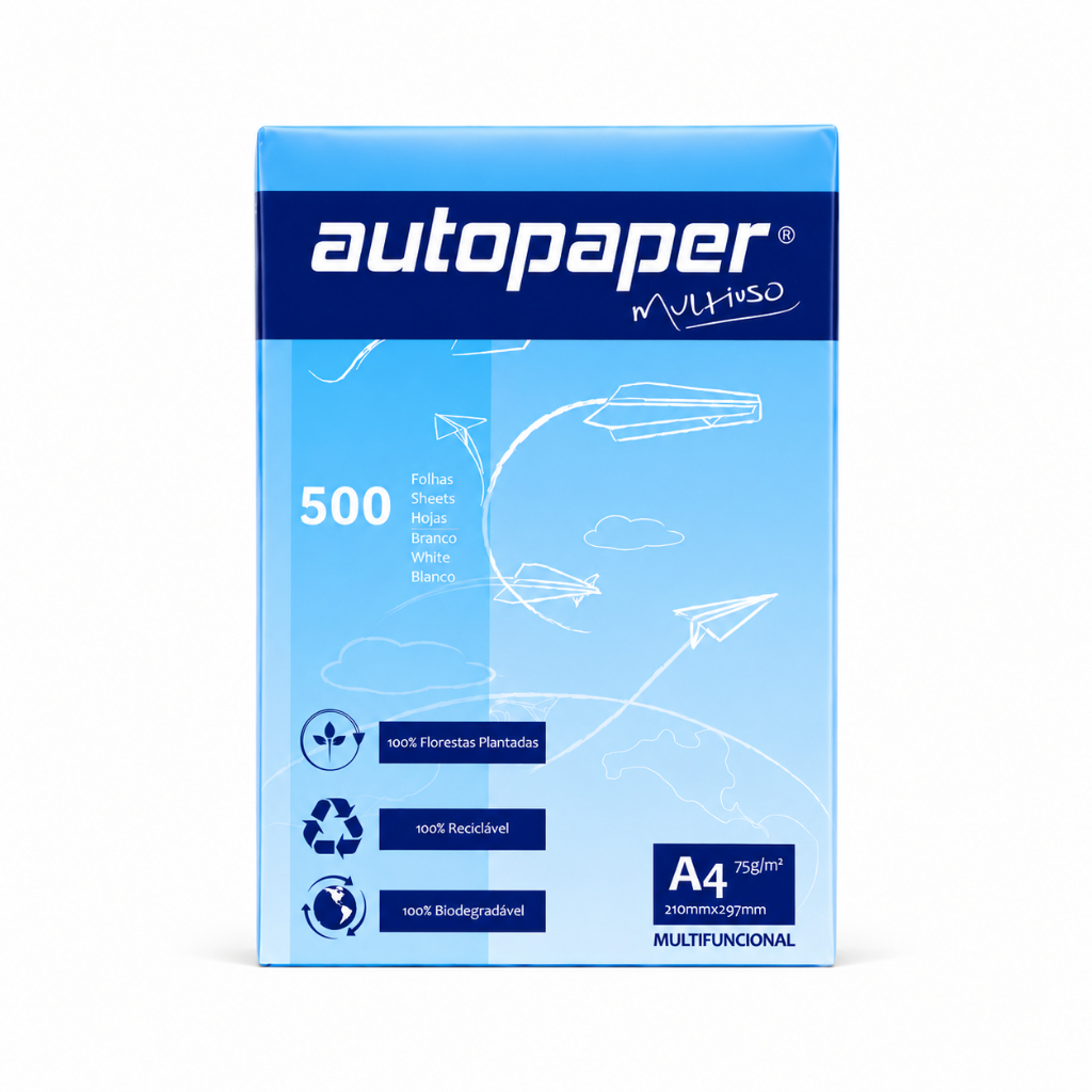 500 Folhas Papel A4 Sulfite Office 210x297 75g Resma Autopel