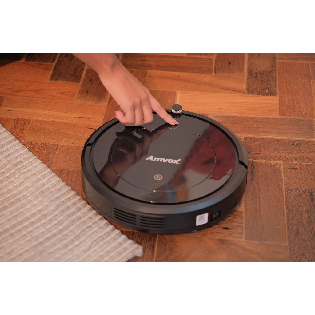 Robô Aspirador De Pó Com Controle Remoto Design Ultra Slim Bateria 1500mAh 18W Reservatório de 400ml