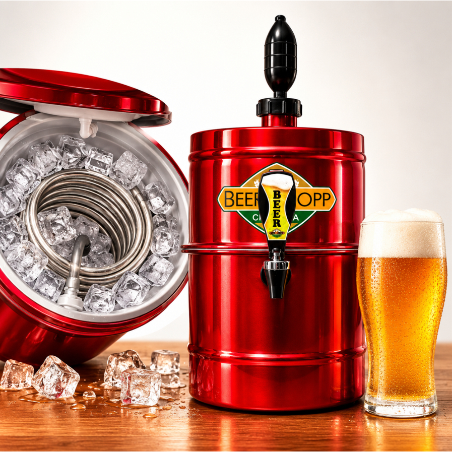Chopeira Portátil 5,1L Ideal Churrascos Eventos Beer Chopp Torneira Italiana a Gelo Serpentina