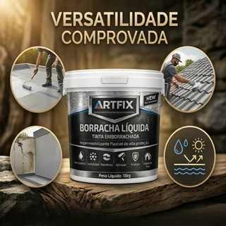 Tinta Emborrachada 18kg Artfix para Impermeabilização de Lajes, Telhados e Áreas Externas Geral