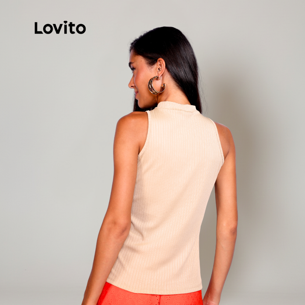 Lovito Regata Casual Feminina de Malha com Textura BLB1182BRL1212 — imagem 2 de 2