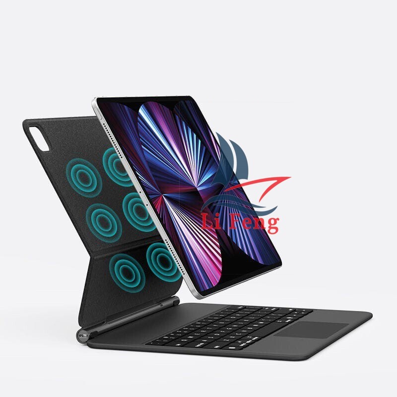 Capa Teclado Estilo Magic Keyboard para iPad Pro 11/13 (2024) e 12.9 – Design Pr
