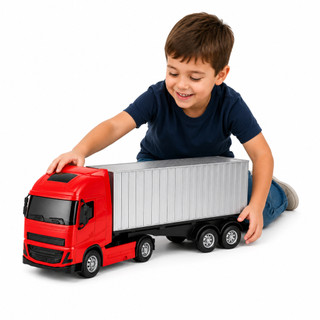 Brinquedo Caminhão Contêiner Bruto Com Carreta Cores Sortidas Brinquedo Infantil Caminhãozinho