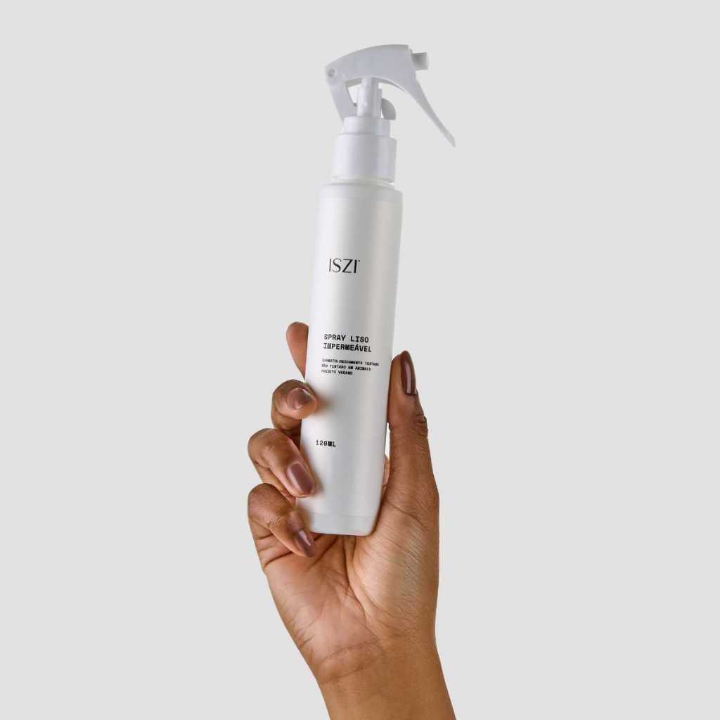 Spray Liso Impermeável ISZI 120ml | Anti Frizz Blindagem Contra Umidade Efeito Liso Duradouro