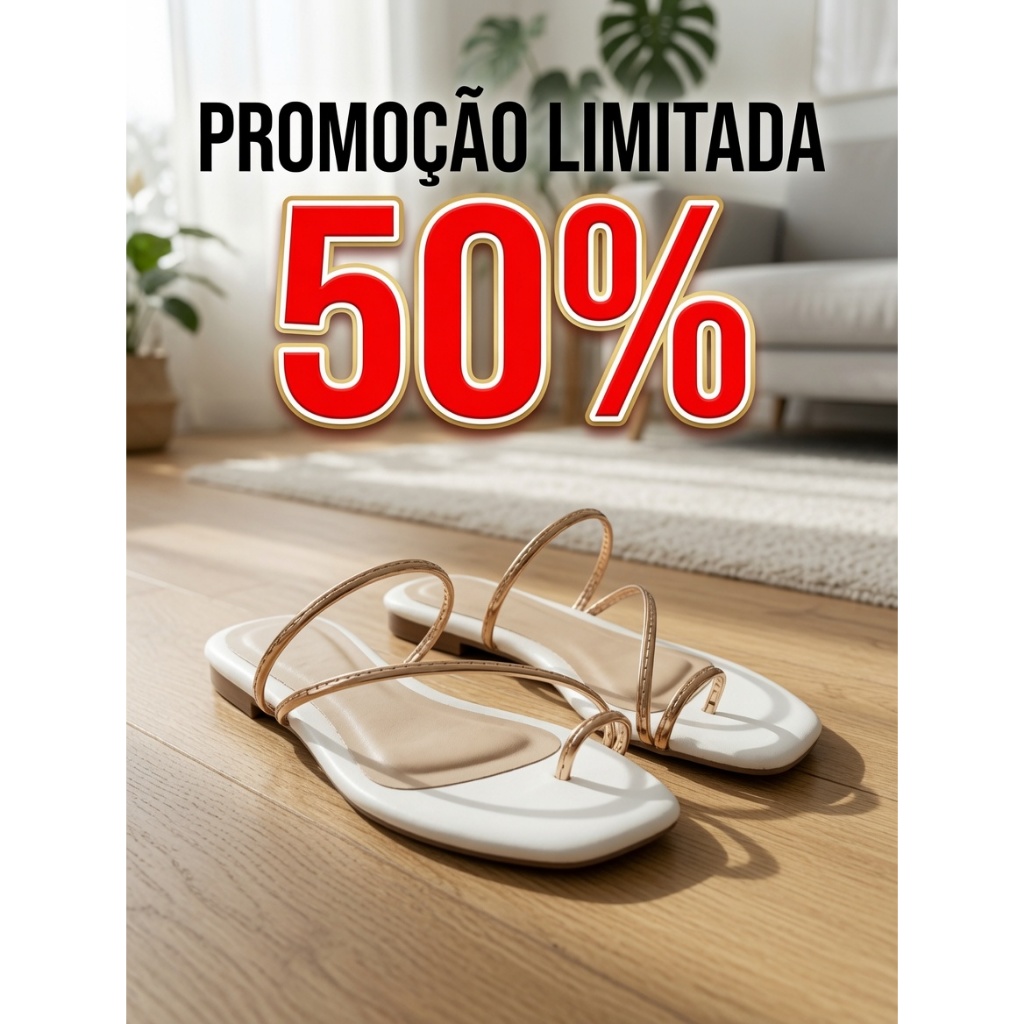 Sandália Rasteirinha Feminina Casual Promoção Limitada Promoção Imperdível 038