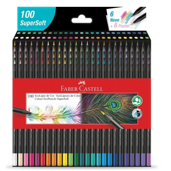 Lápis de cor SuperSoft 100 cores 1207100SOFT Faber-Castell