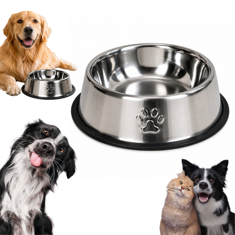 🐕Comedouro para Cachorro e Gato Inox Antiderrapante 30cm Raças Médias Grande Vasilha Pet shop