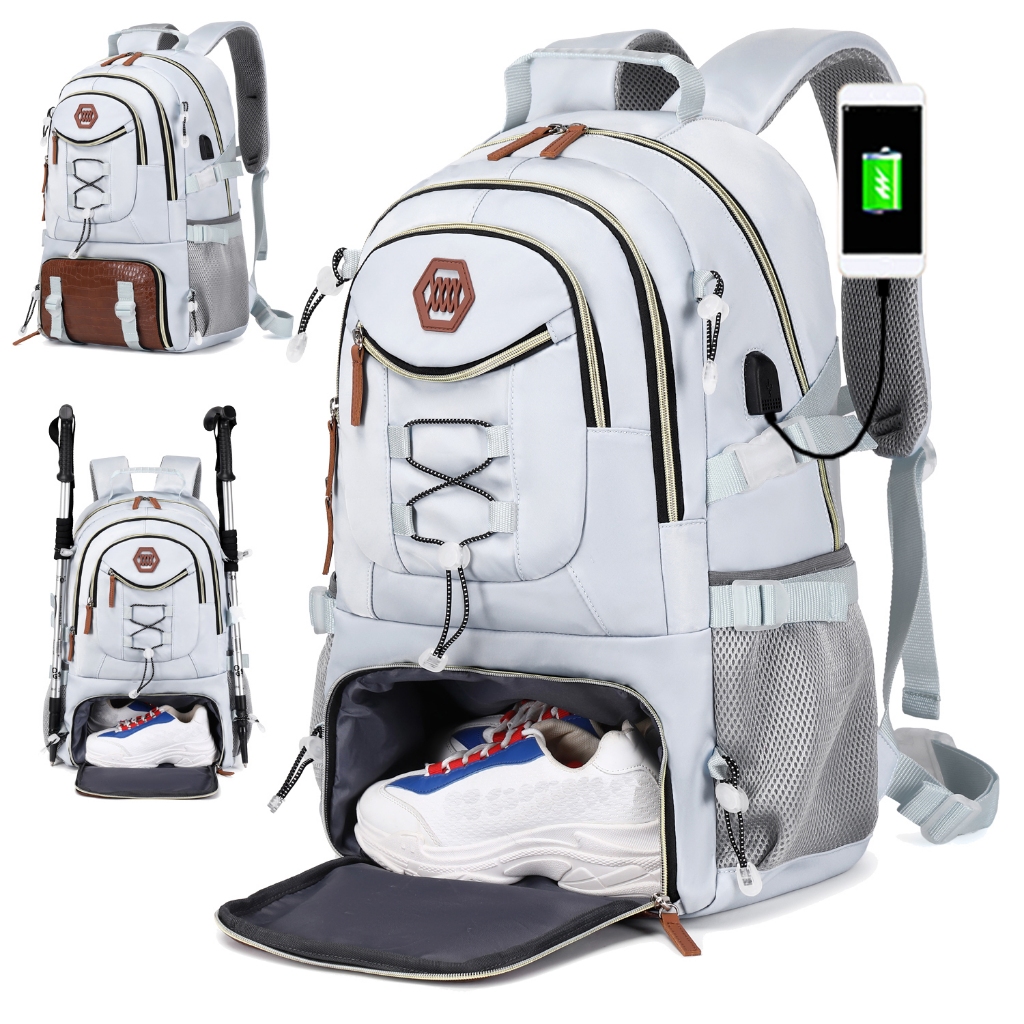 Mochila Unissex para Viagem e Atividades ao Ar Livre, Compatível com Notebook, Impermeável, Resistente, Leve e Espaçosa