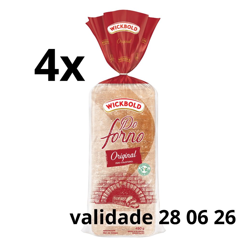 Kit 4 pacotes Pão Do Forno Wickbold Original 450g cada
