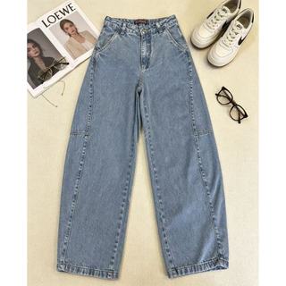 Calça Jeans Calça Barrel femininas Calça  Larga Estilosa Moda 100% Algodão