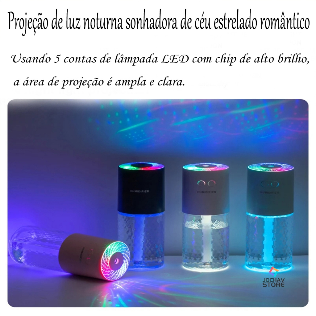 Umidificador De Ar  E Aromatizador Grande Filtro Difusor Escritório​ Portátil Led De Ambiente