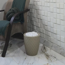 Vaso para Plantas de Polietileno Pedras Brancas Decoração de Jardim Pequeno Grande