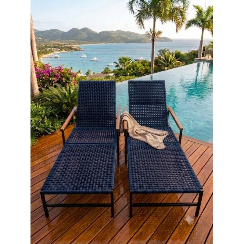 kit 2 Espreguiçadeira com regulagem piscina (corda náutica)